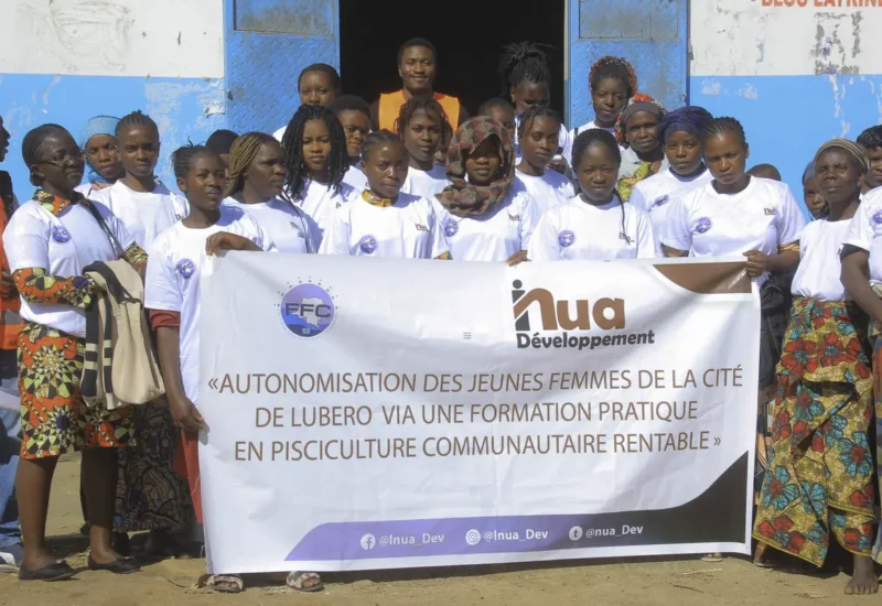 Jeunes femmes de la cité de Lubero au lancement de la formation en pisciculture.