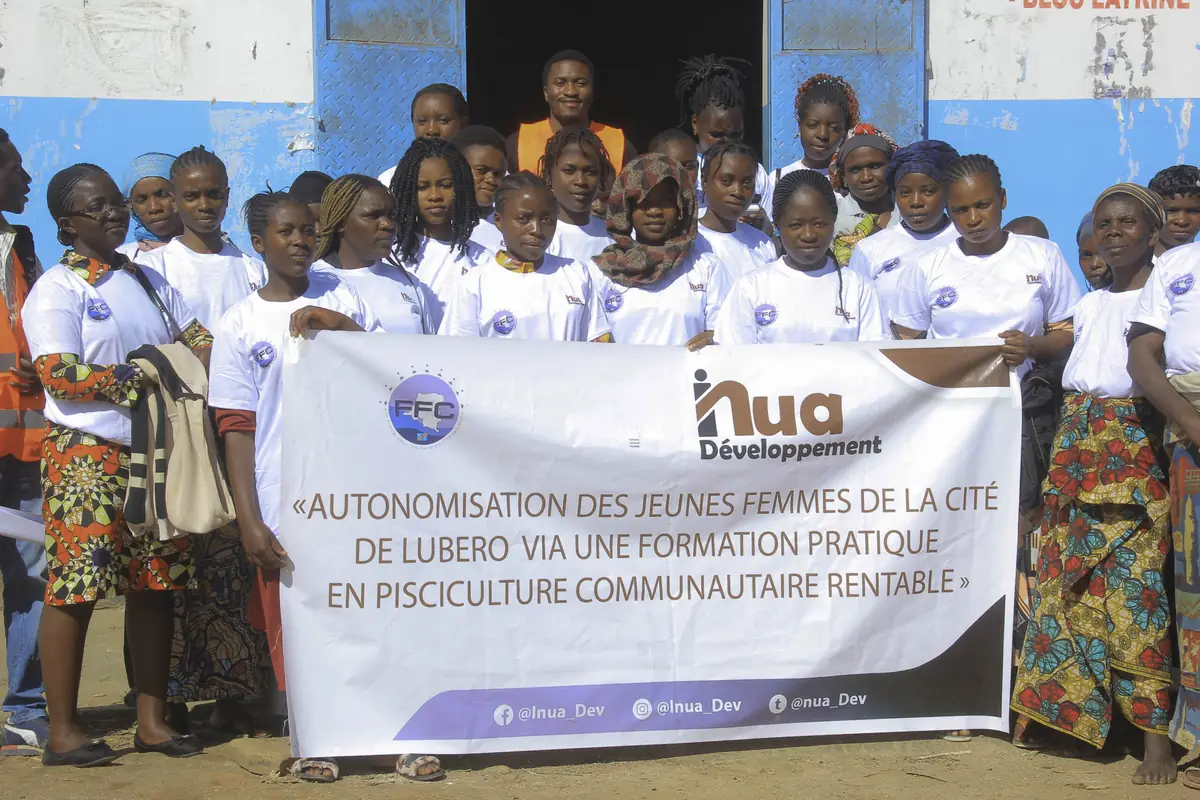 Jeunes femmes de la cité de Lubero au lancement de la formation en pisciculture.